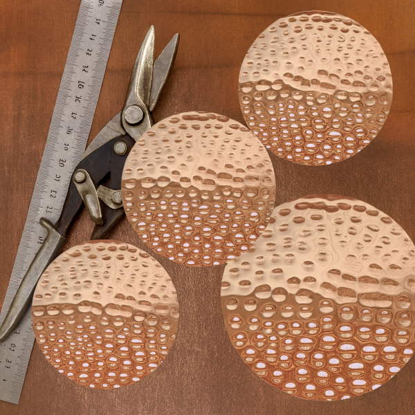 Hand-hammered copper sheet with warm textured finish for sculpting and decorative metalwork